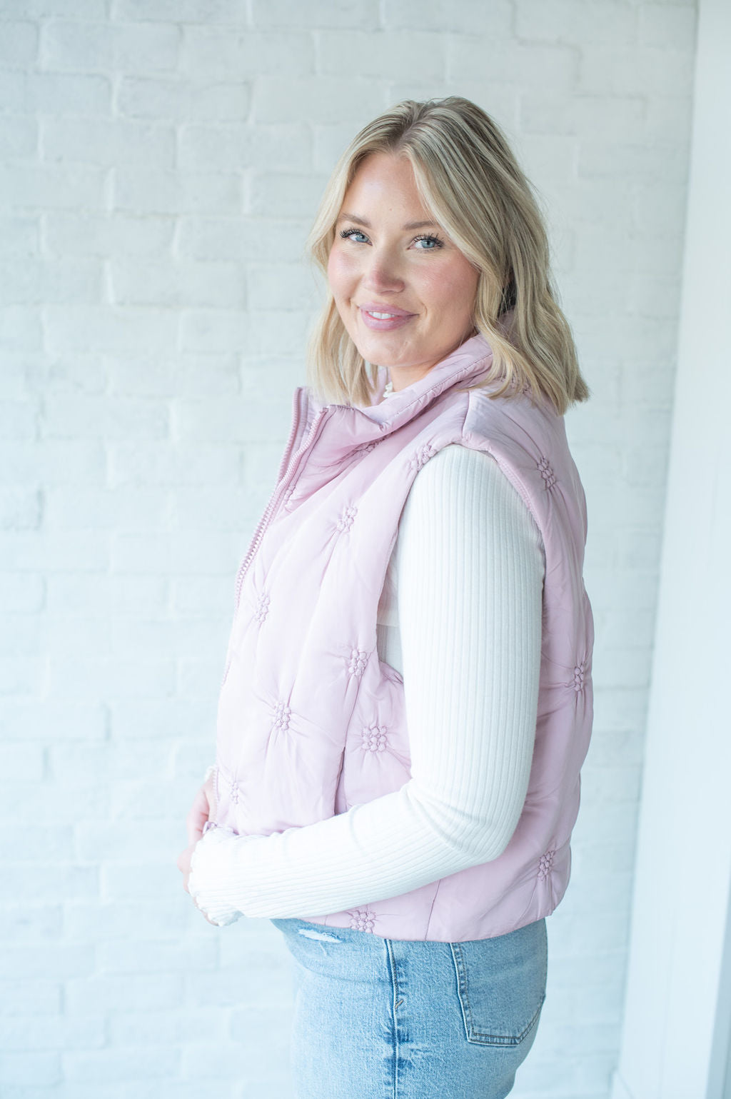 Dusty Rose Puffer Vest