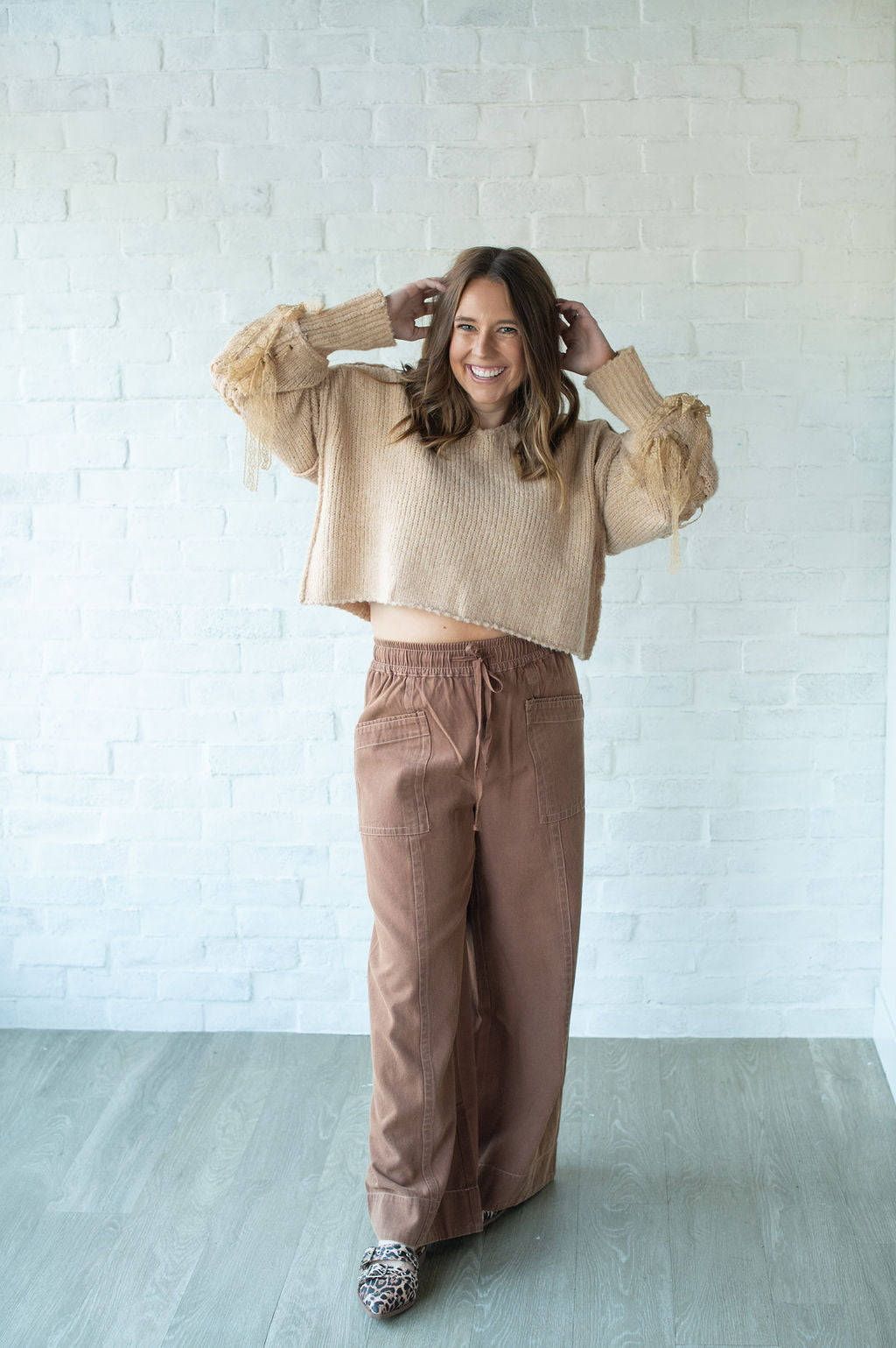 Cocoa Twill Drawstring Pants