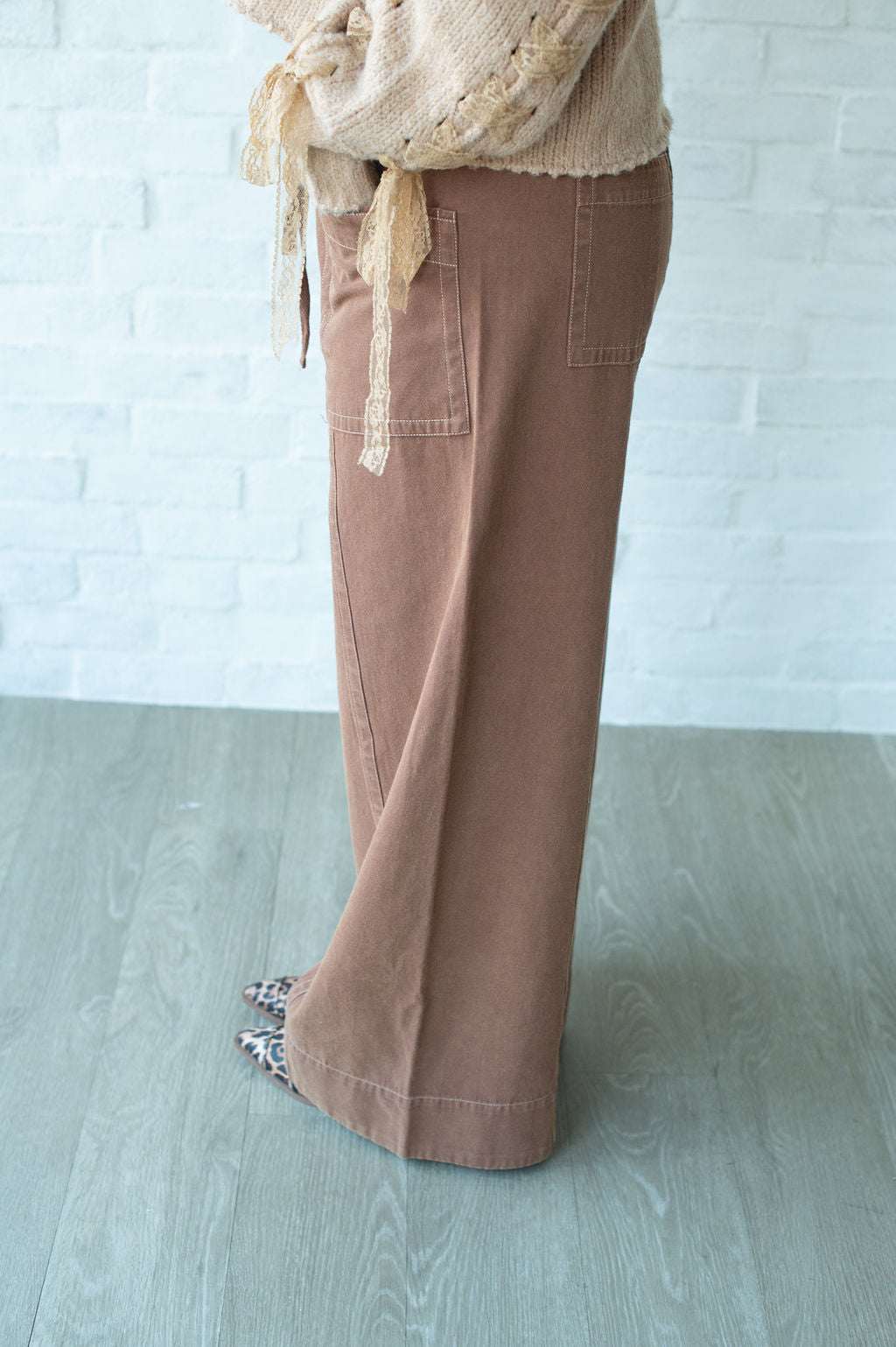 Cocoa Twill Drawstring Pants
