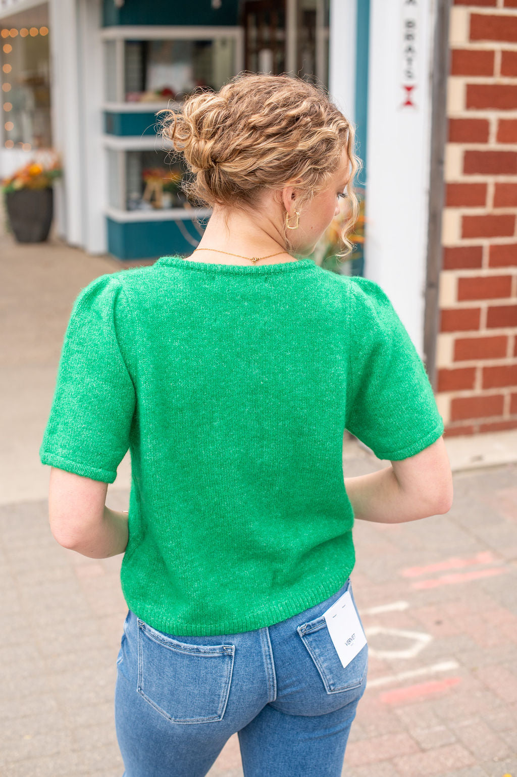 Green SS Sweater Cardigan