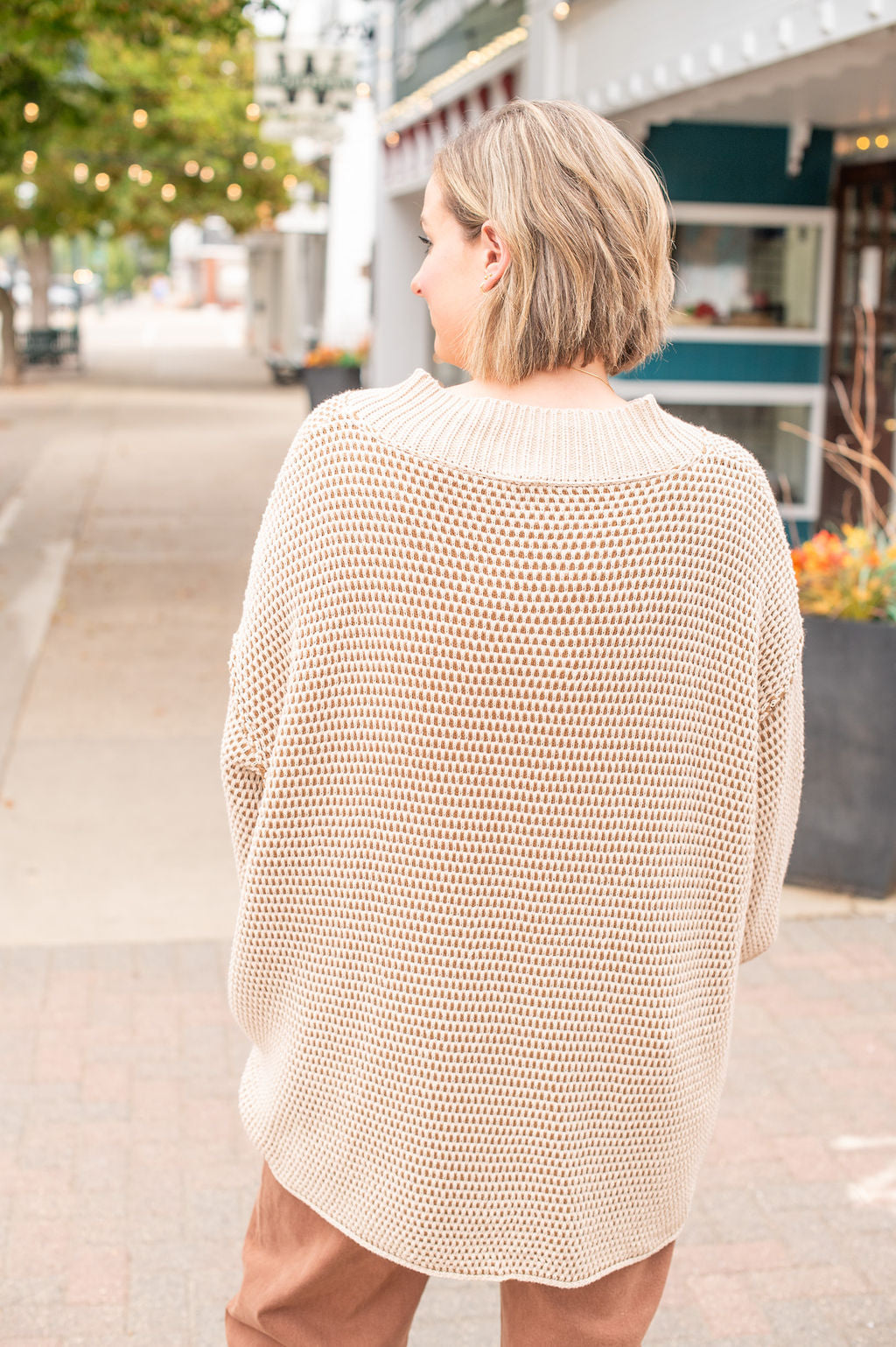 Oatmeal Oversized Two Tone Sweater