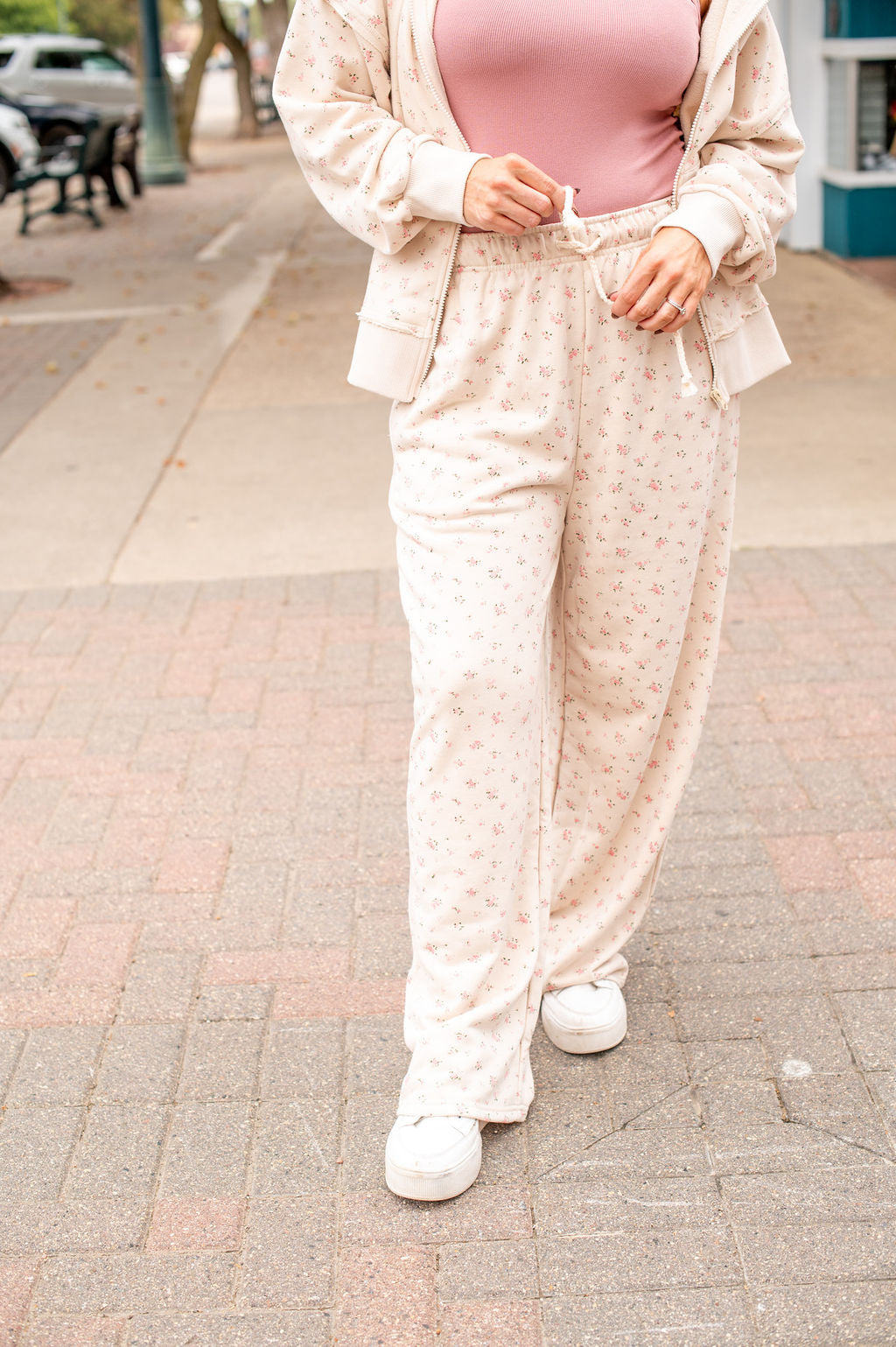Cream Floral Pants