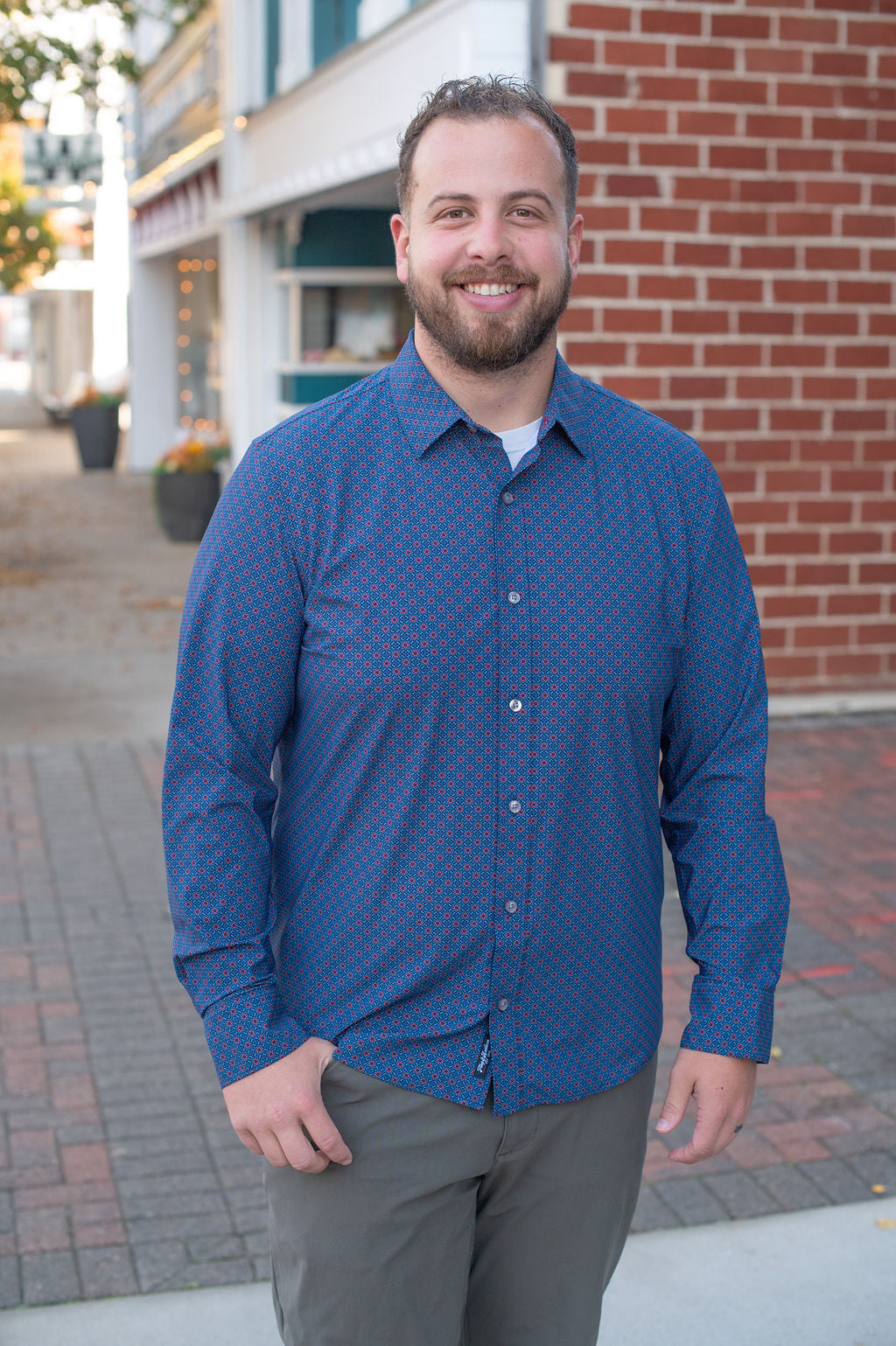 Flag & Anthem Red + Navy Amos Button Down