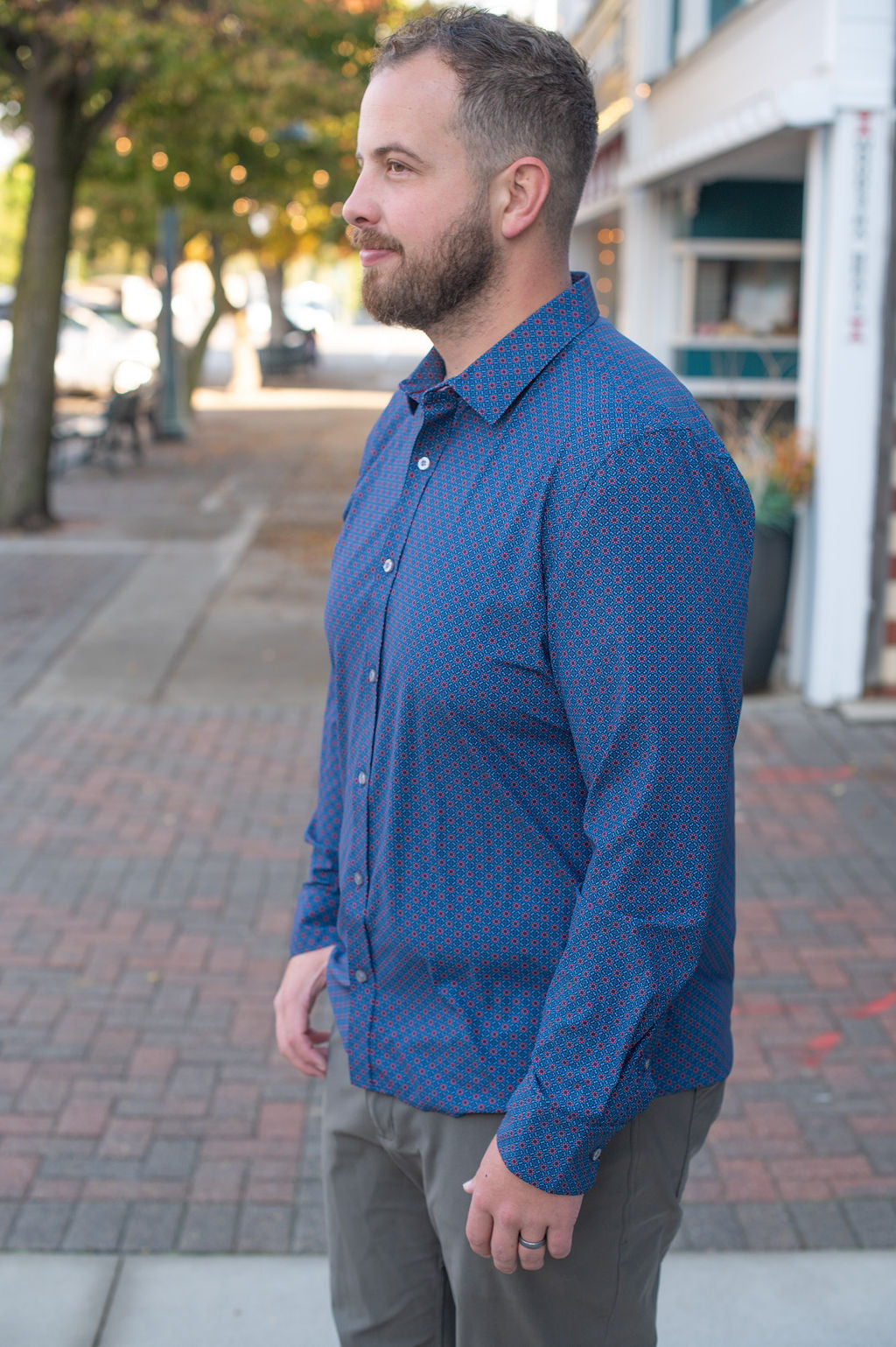 Flag & Anthem Red + Navy Amos Button Down