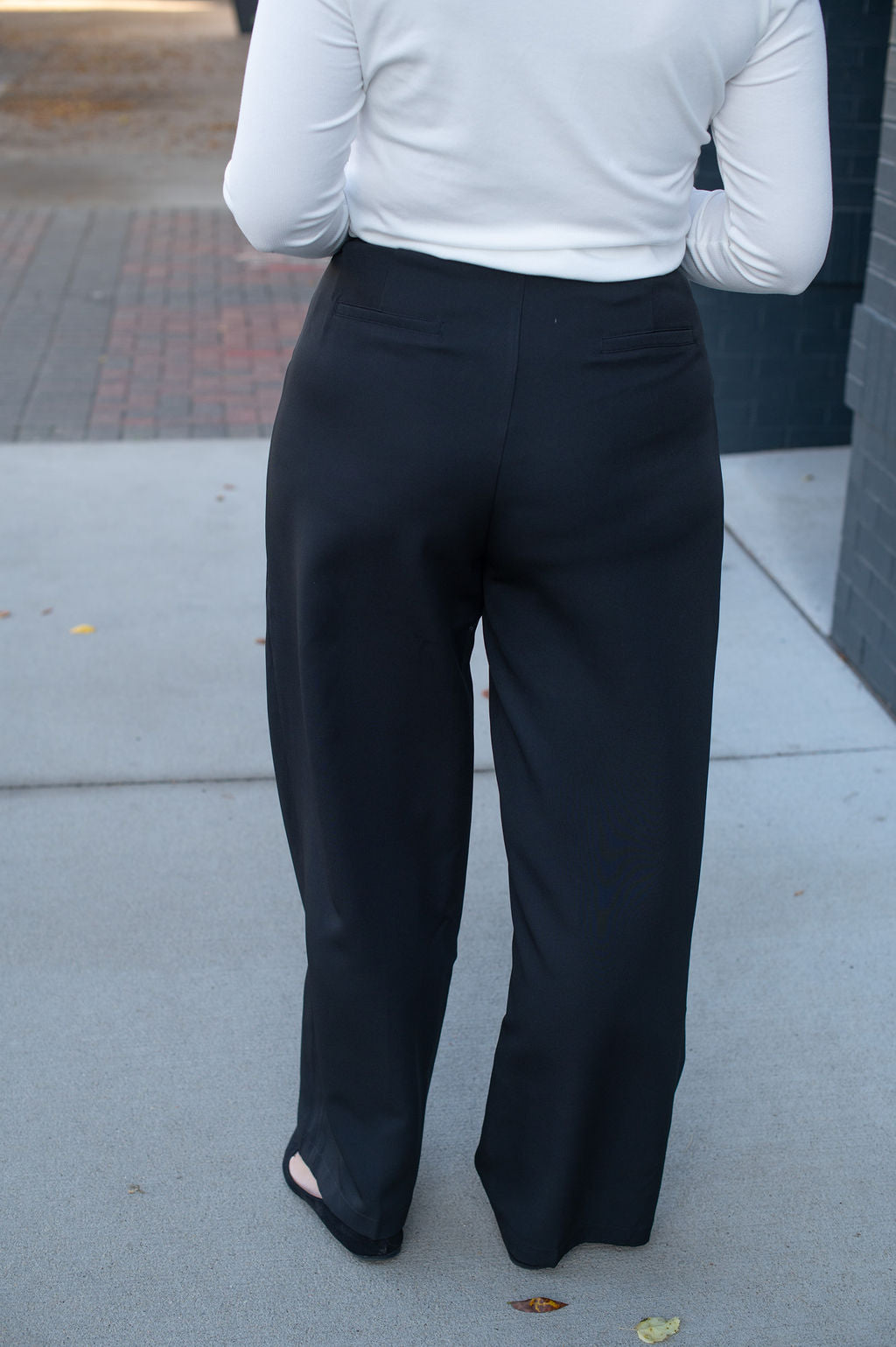 Black Pleated Trouser Pants