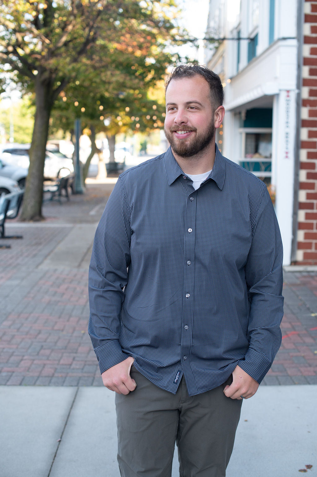 Flag + Anthem Gingham Black & Gray Button Down