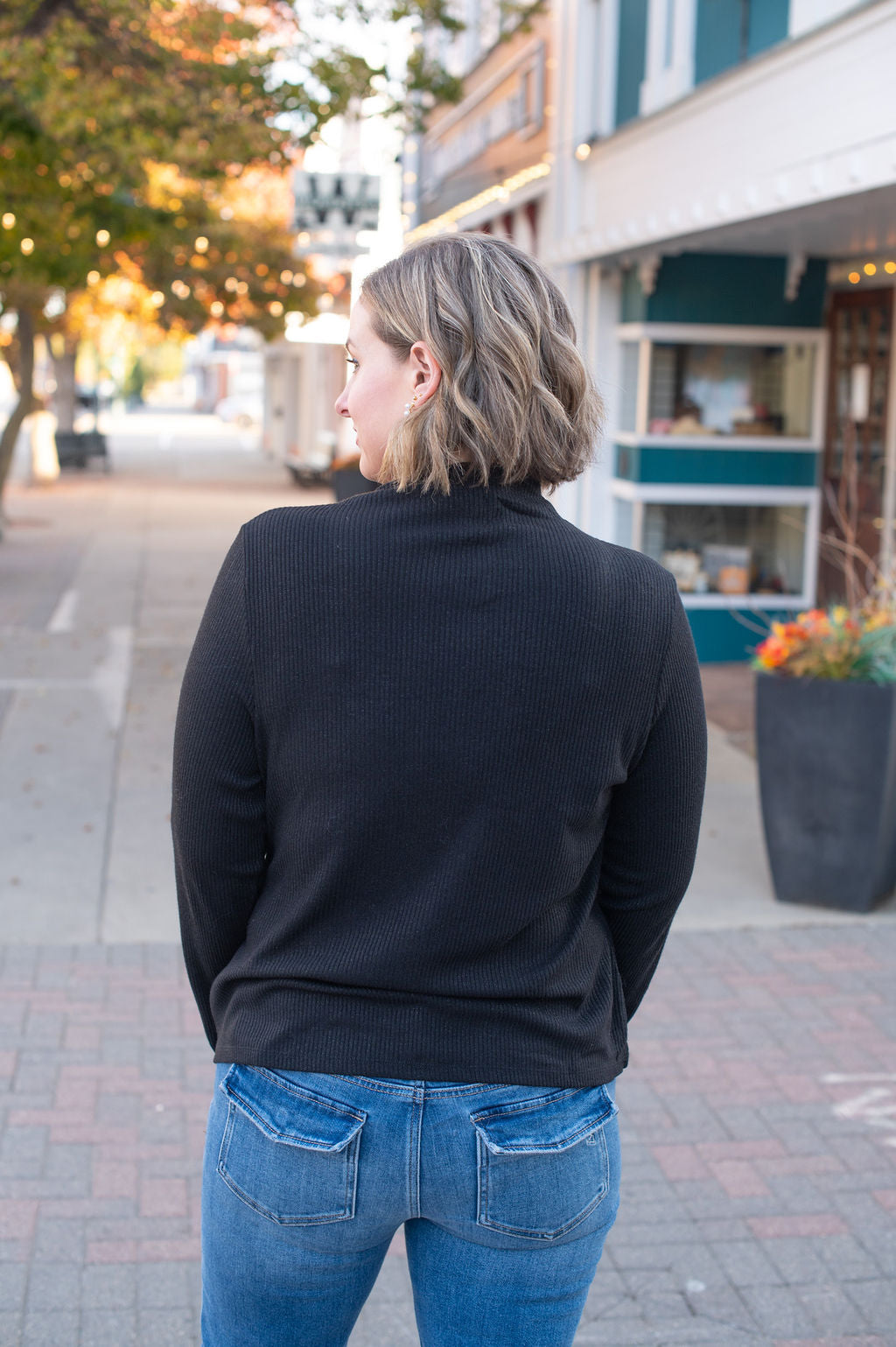 Black Mock Neck Sweater