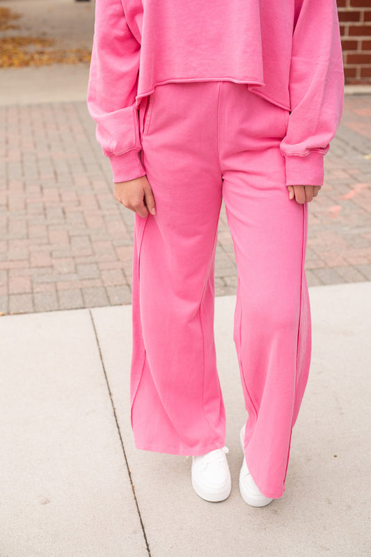 Hot Pink Flowy Pants