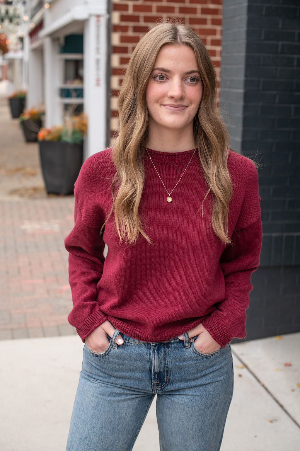 Mulberry Back Tie Sweater