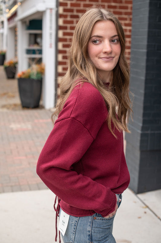 Mulberry Back Tie Sweater