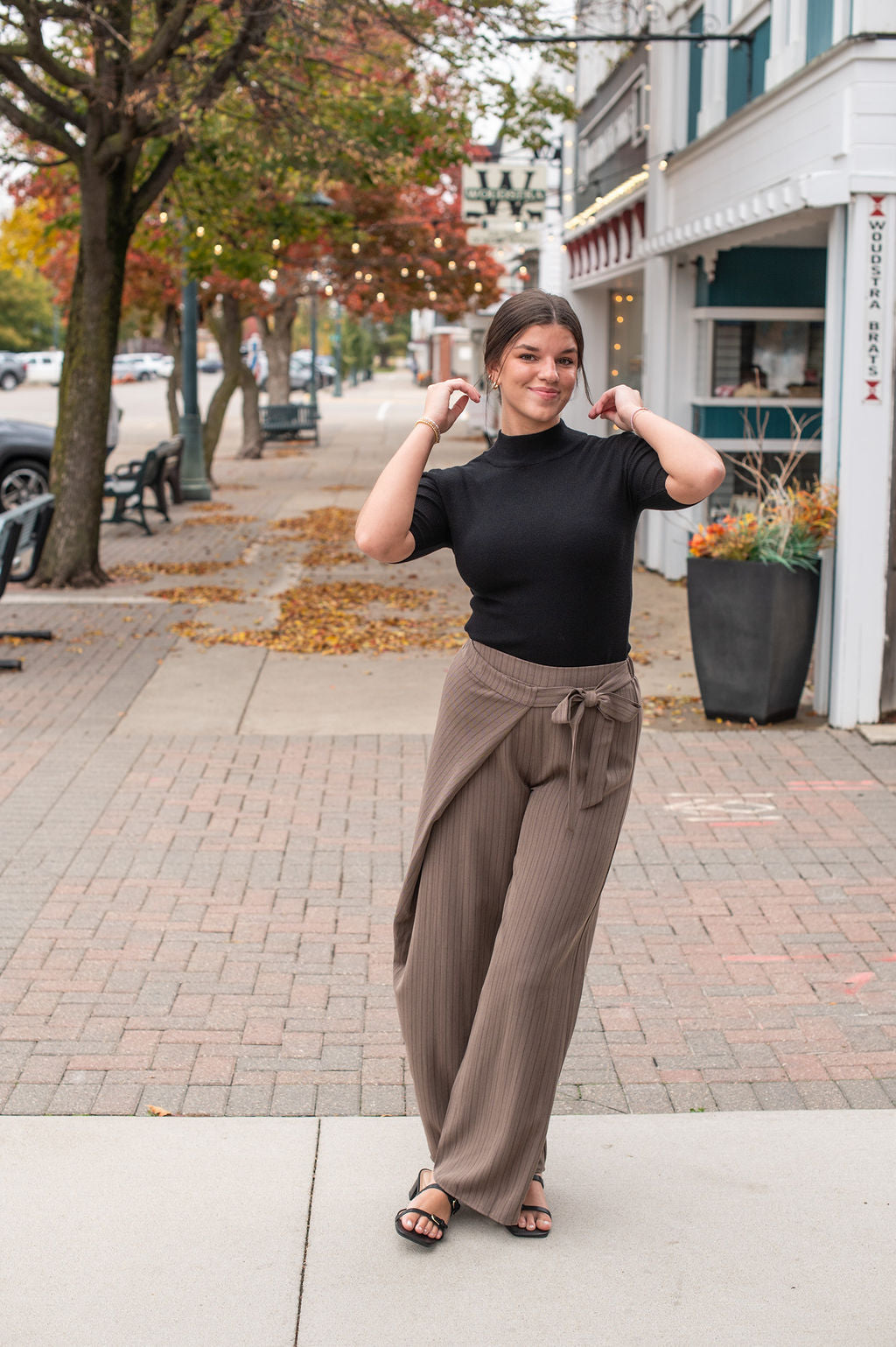 Woven Mocha Wrap Pants