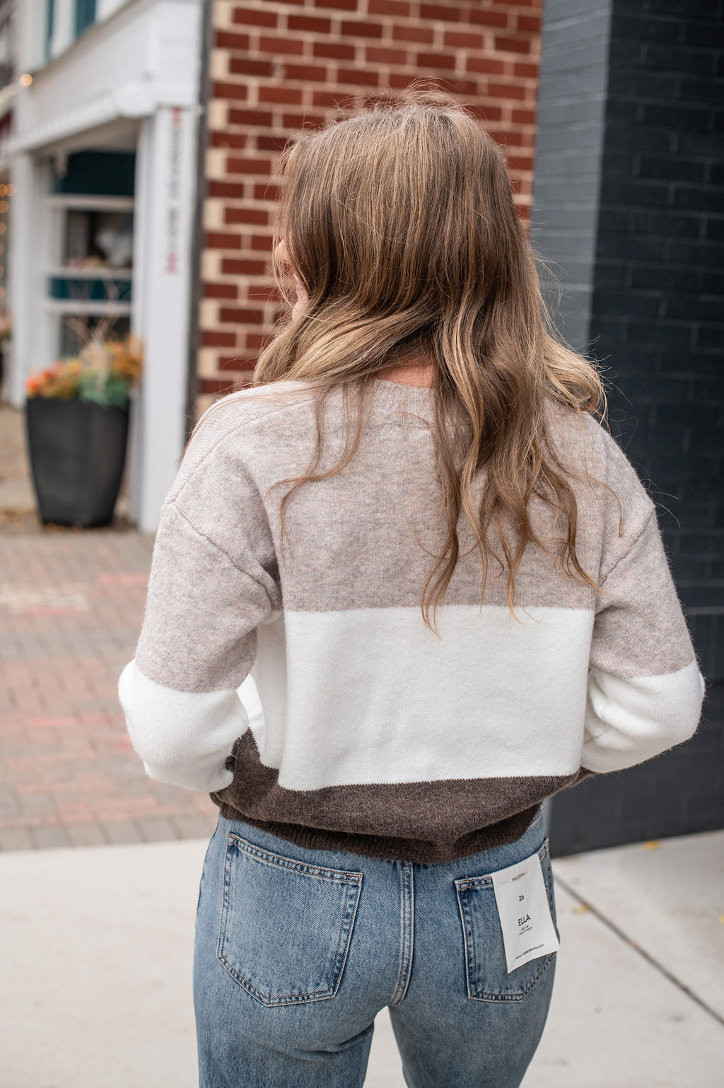 Taupe Colorlblock Sweater