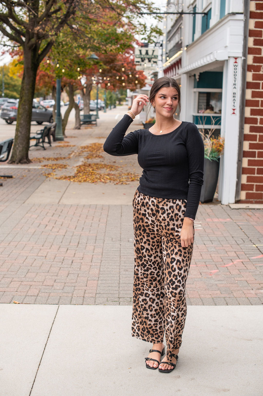 Pleated Leopard Pants