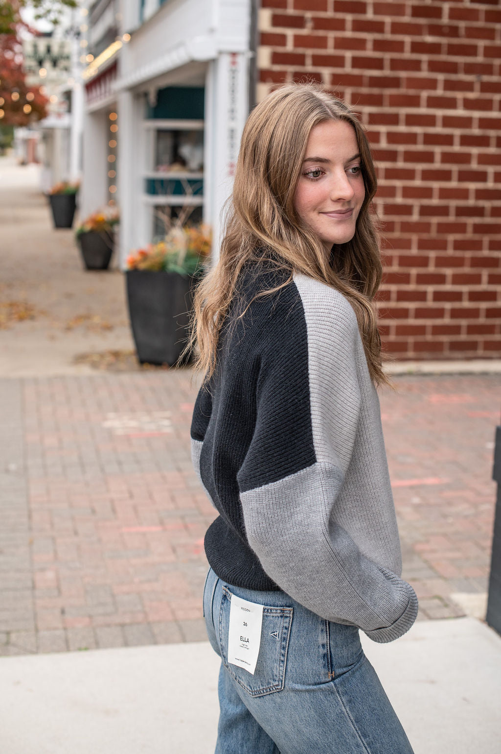 Colorblack Gray Oversized Sweater