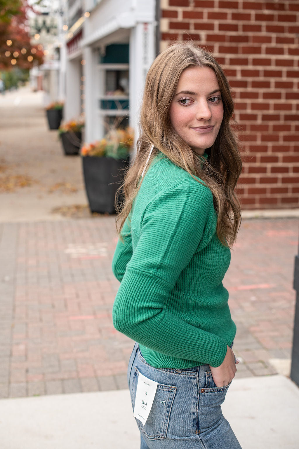 Kelly Green Mock Neck Sweater