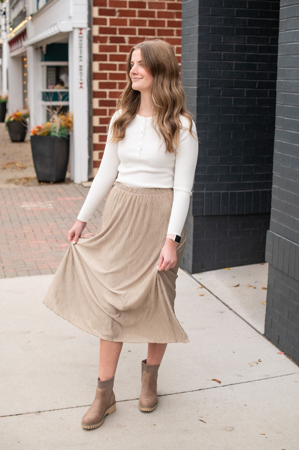 Gold Midi Skirt