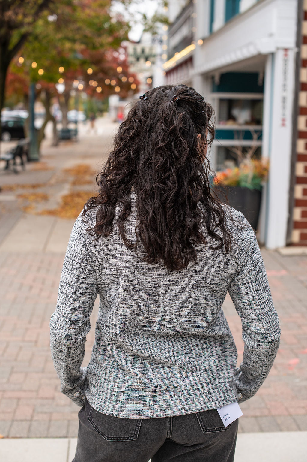 Gray Stitched Pocket Blazer