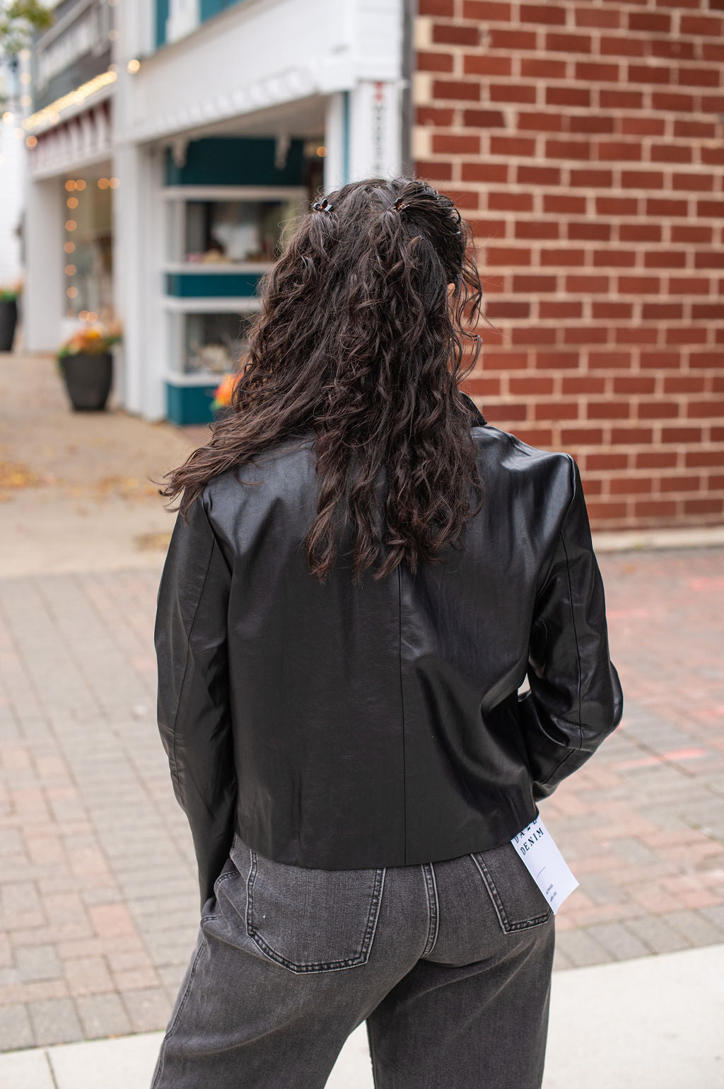 Black Button Leather Jacket