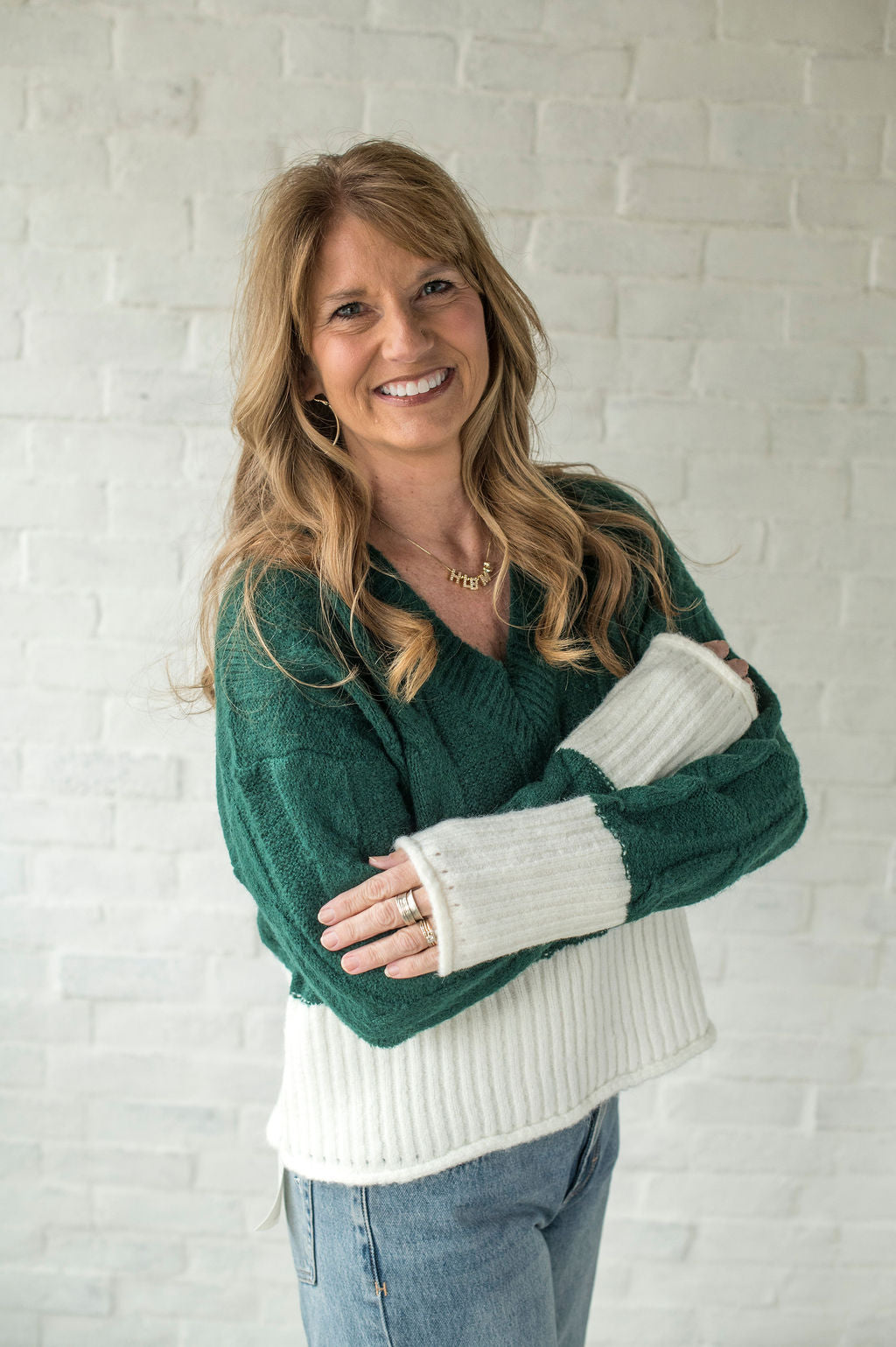 Hunter Green Cable Knit Sweater