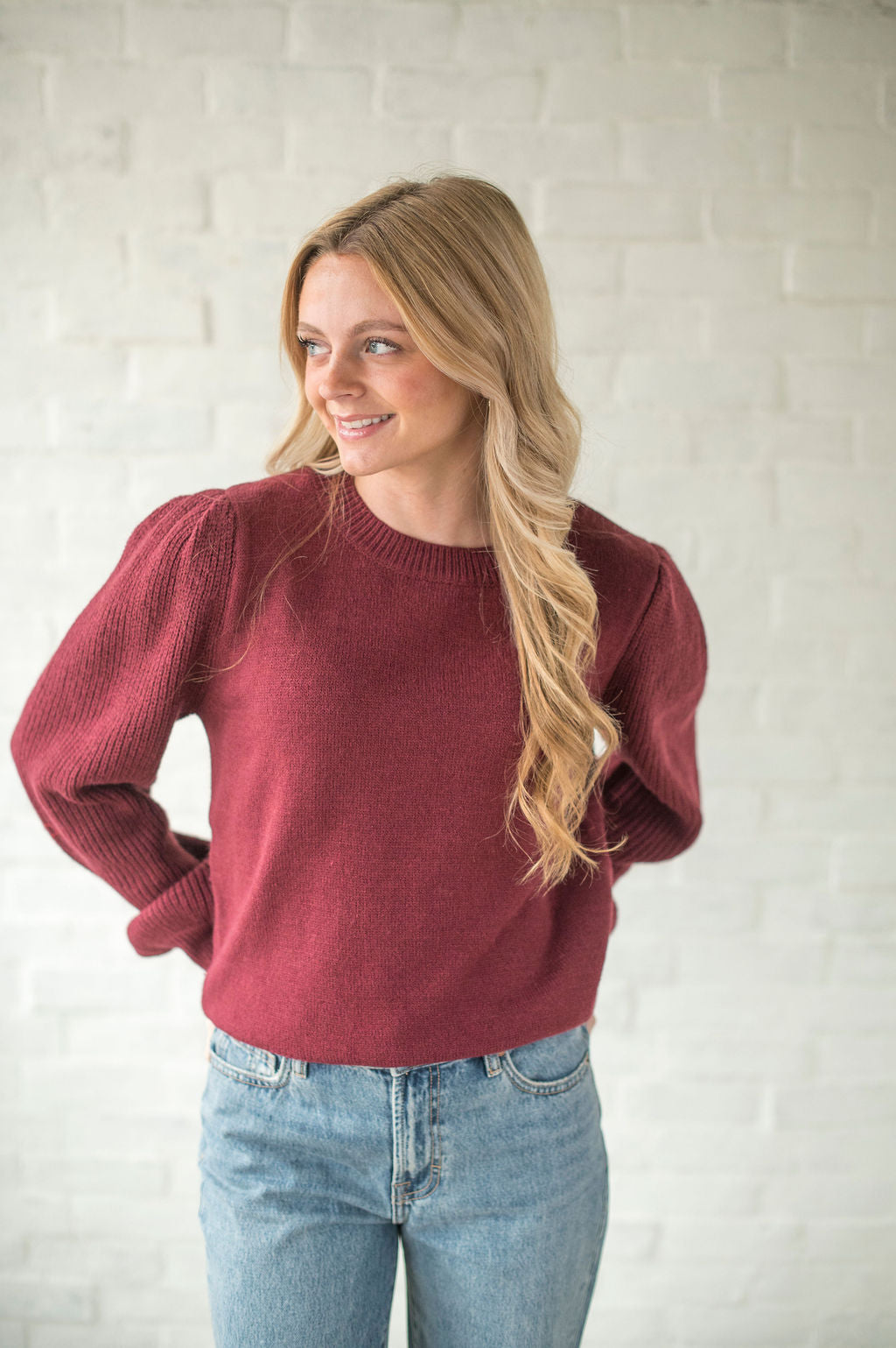 Burgundy Basic Sweater