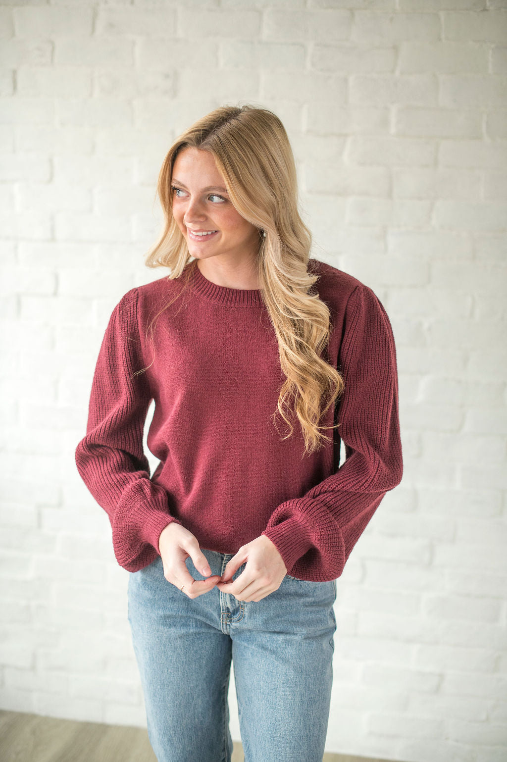 Burgundy Basic Sweater