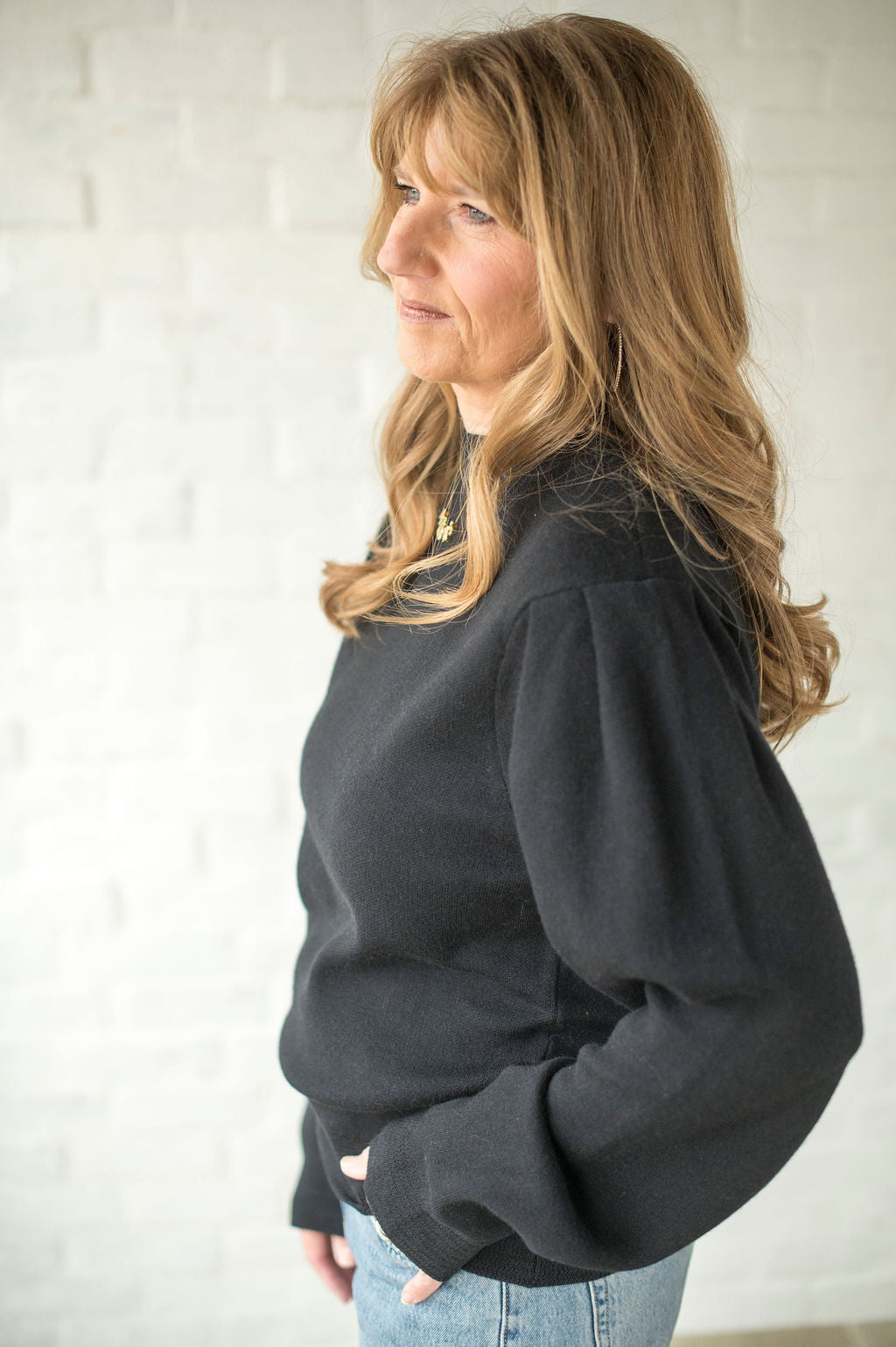 Black Mock Neck Sweater