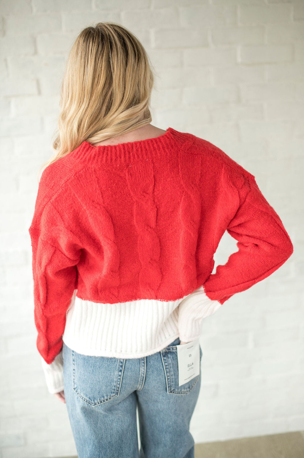 Red Cable Knit Sweater