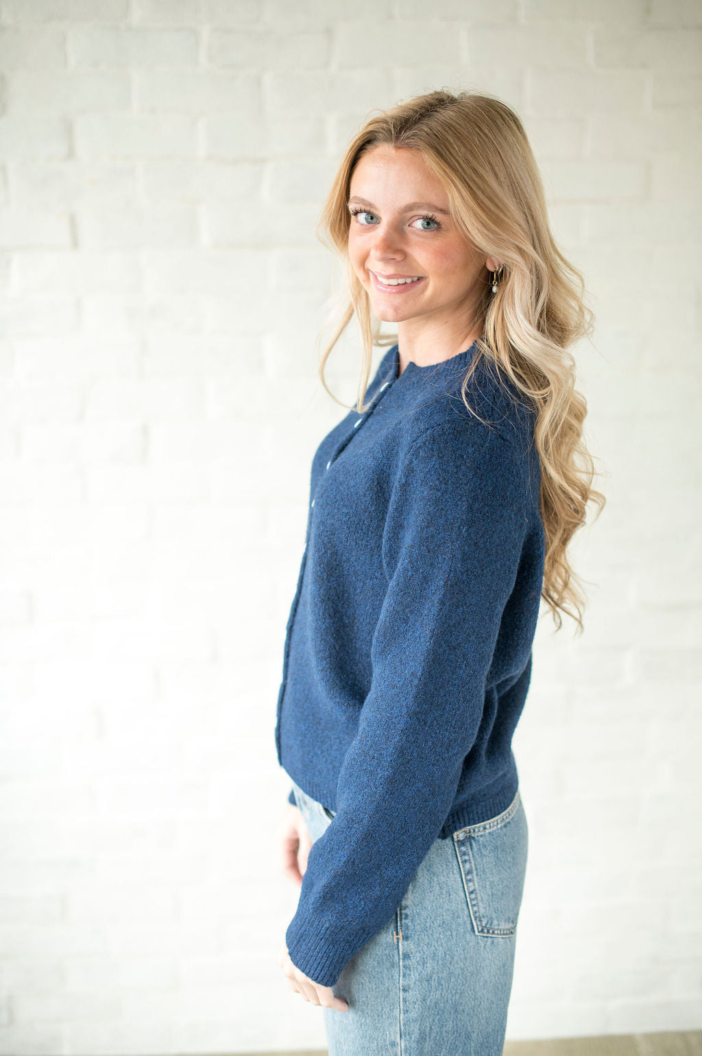 Navy Button Sweater Cardigan