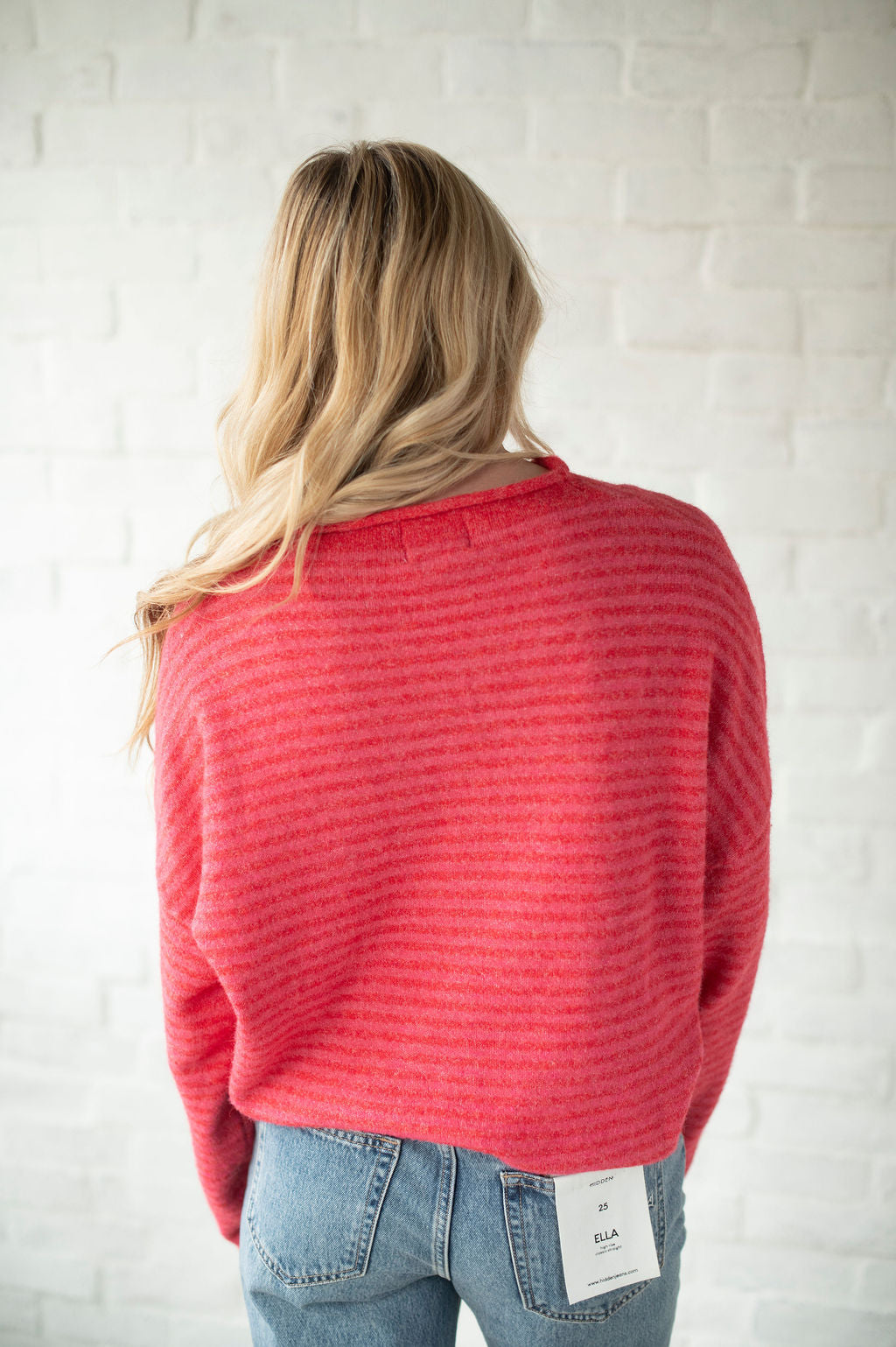 Pink + Red Stripe Piper Style Cardigan