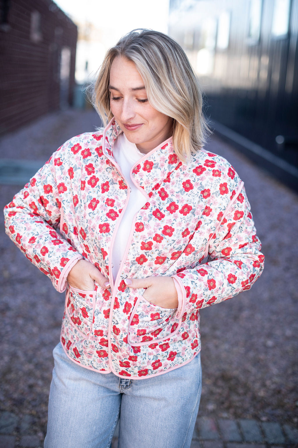 Bright Floral Quilted Jacket