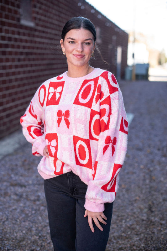Pink + Red Ho Ho Sweater