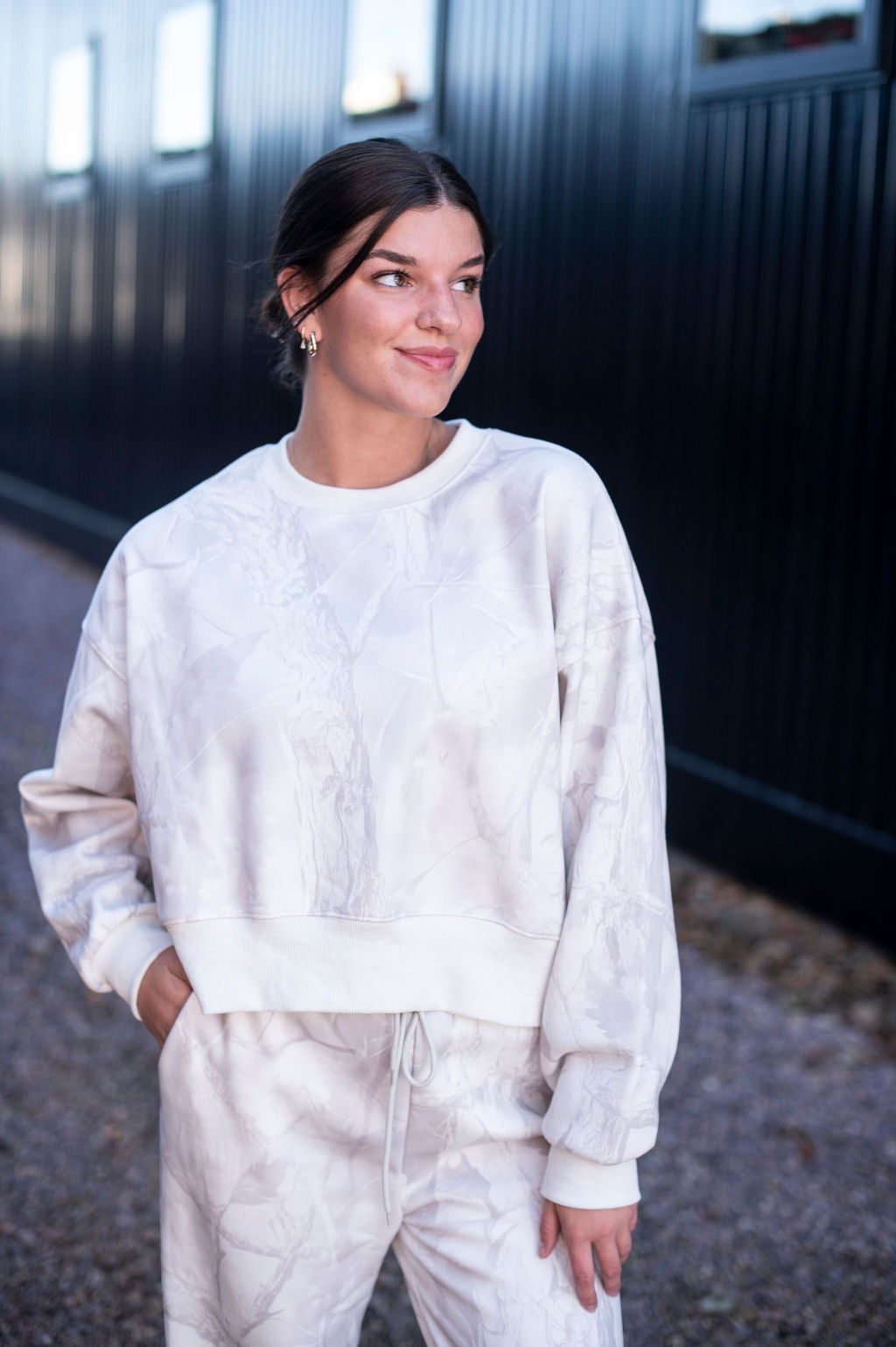 Light Camo Crop Crewneck