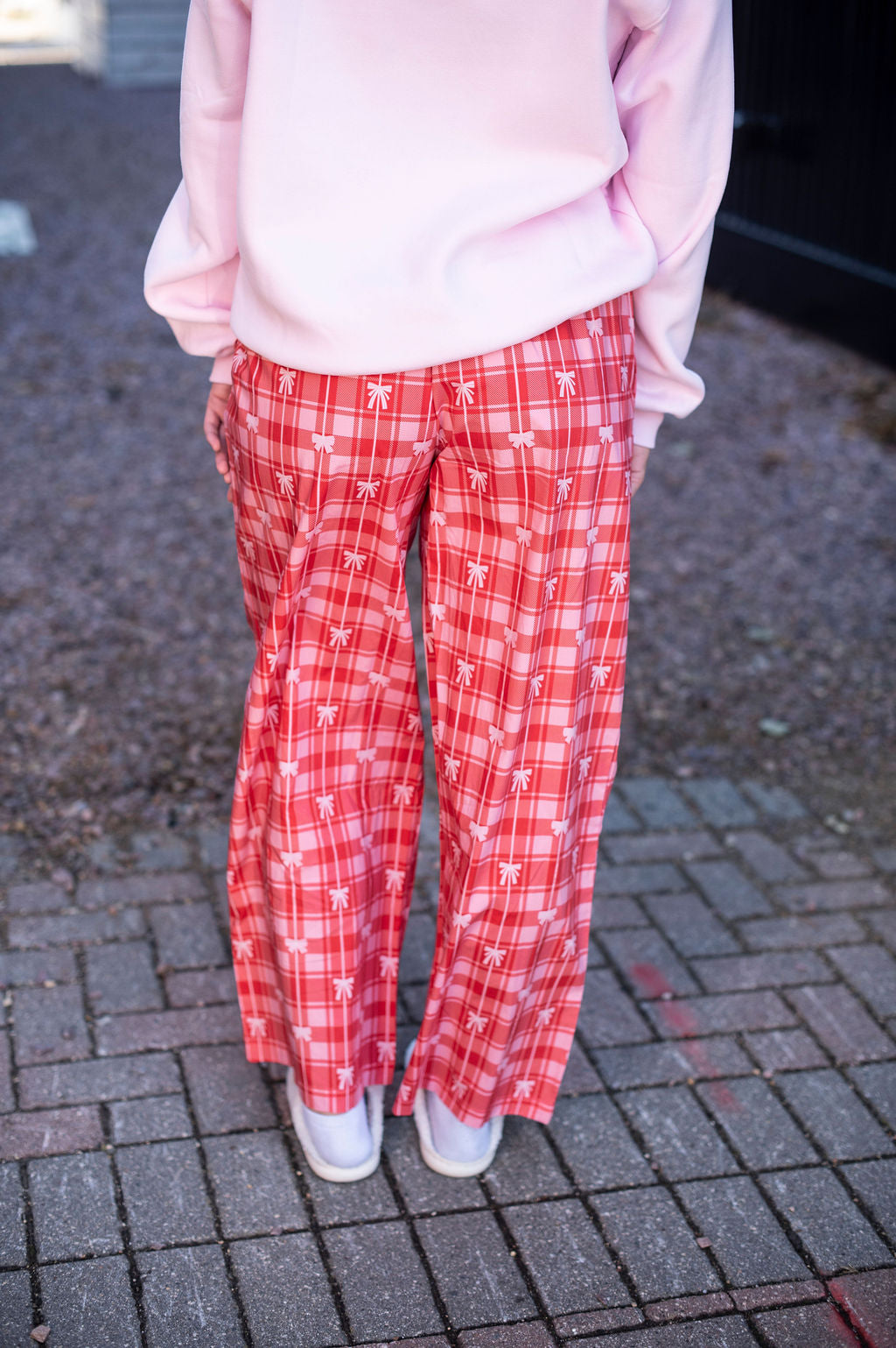 Pink + Red Bow Gingham PJ Pants