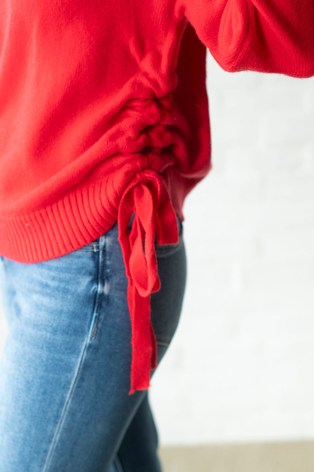 Red Bow Side Sweater