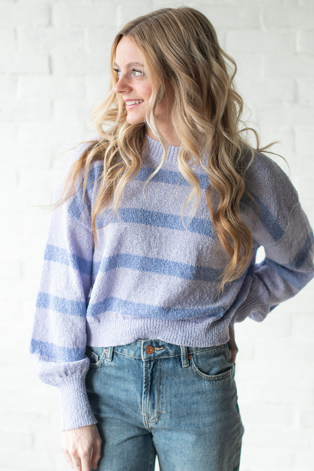 Lilac + Periwinkle Stripe Sweater