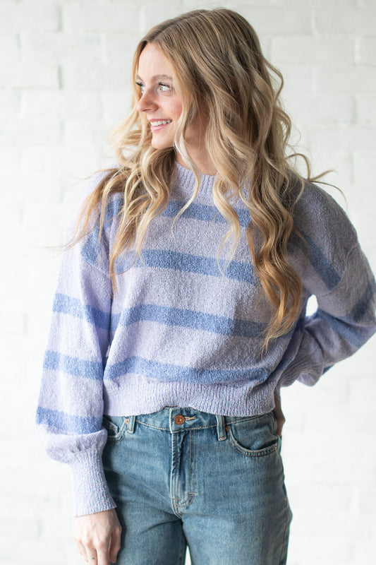 Lilac + Periwinkle Stripe Sweater