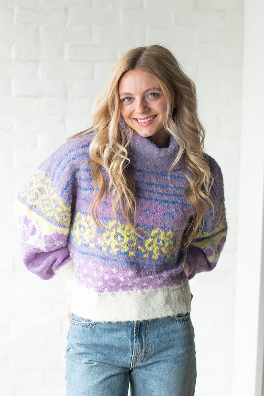 Lavendar Multi Color Sweater