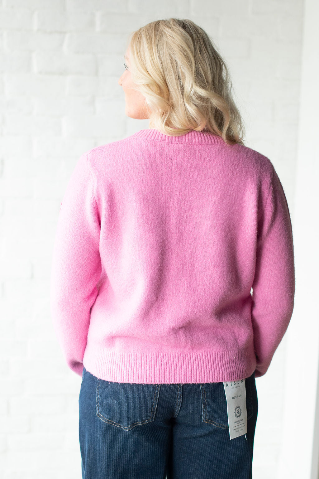 Pink Bow Cardigan Sweater