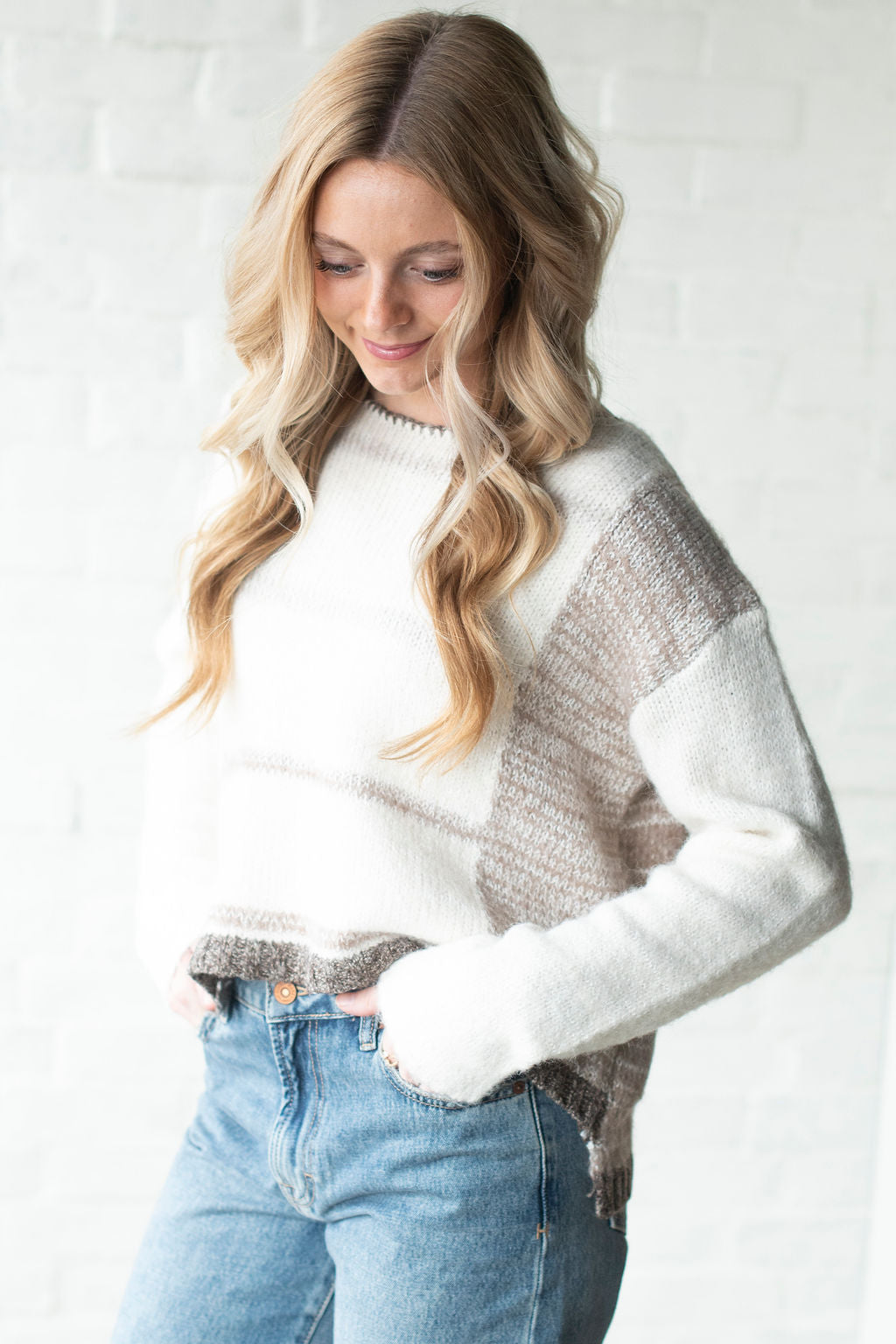 White + Oak Stripe Sweater