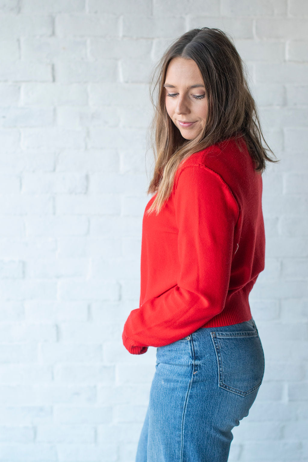 Red Piper Cardigan Sweater