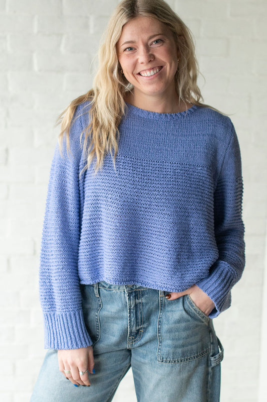 Periwinkle Ribbed Knit Sweater