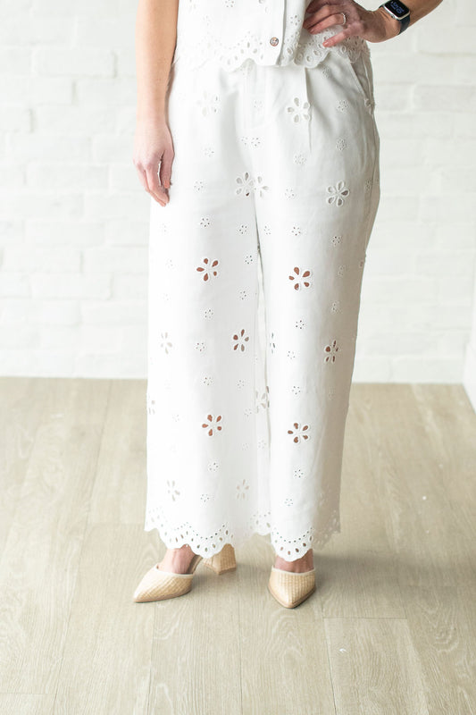 White Eyelet Pants