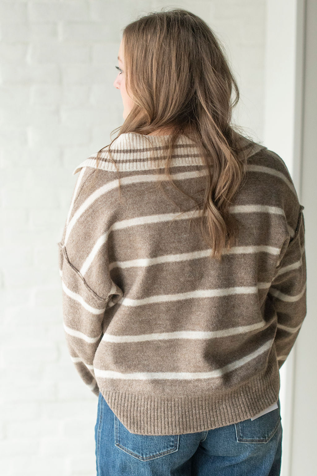 Mocha + Oatmeal Stripe Sweater