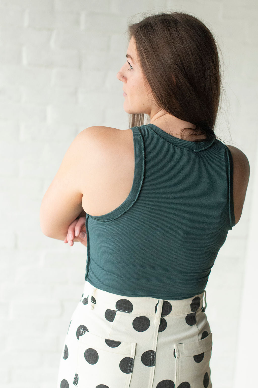 Hunter Green Ribbed Tank