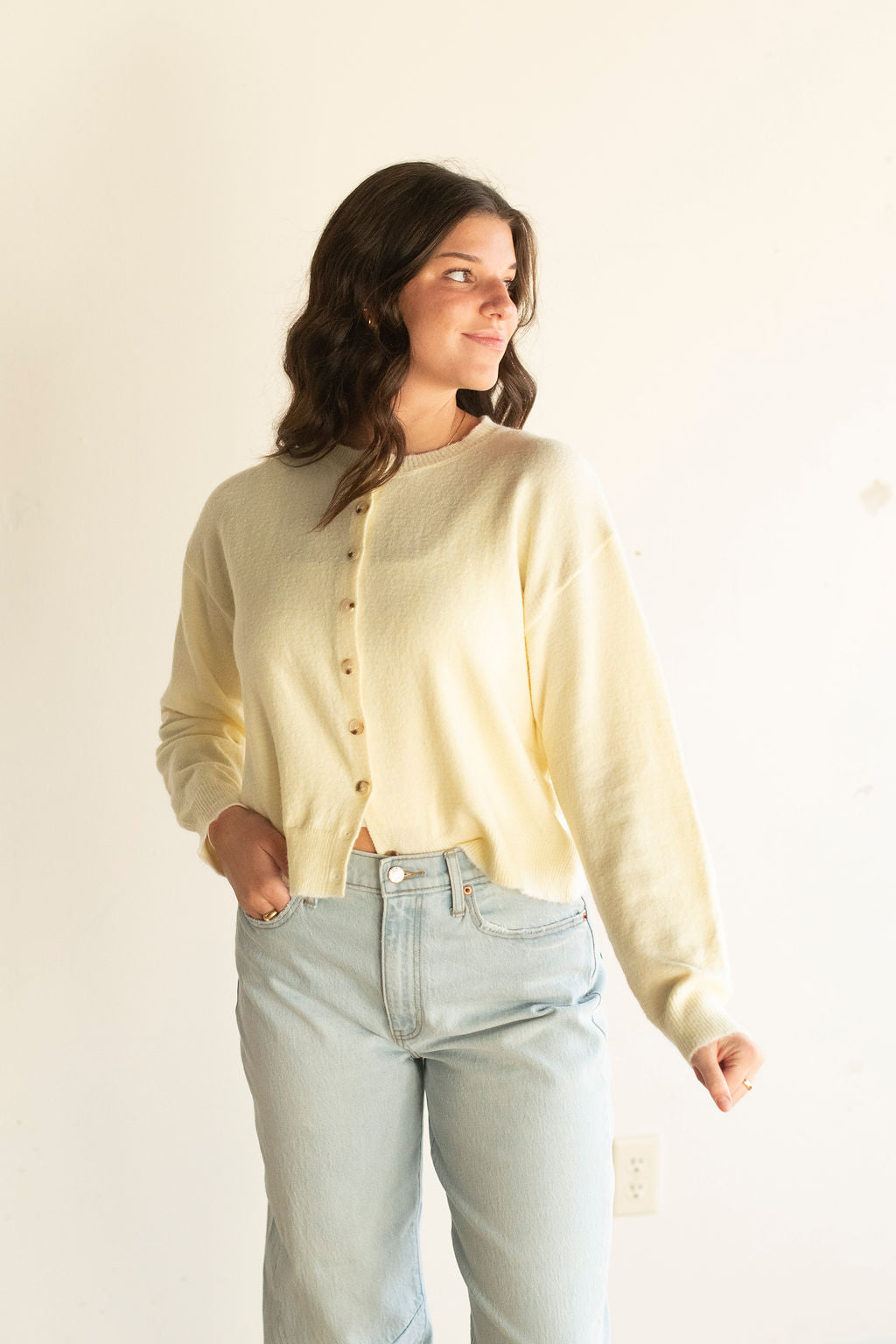 Yellow Button Cardigan