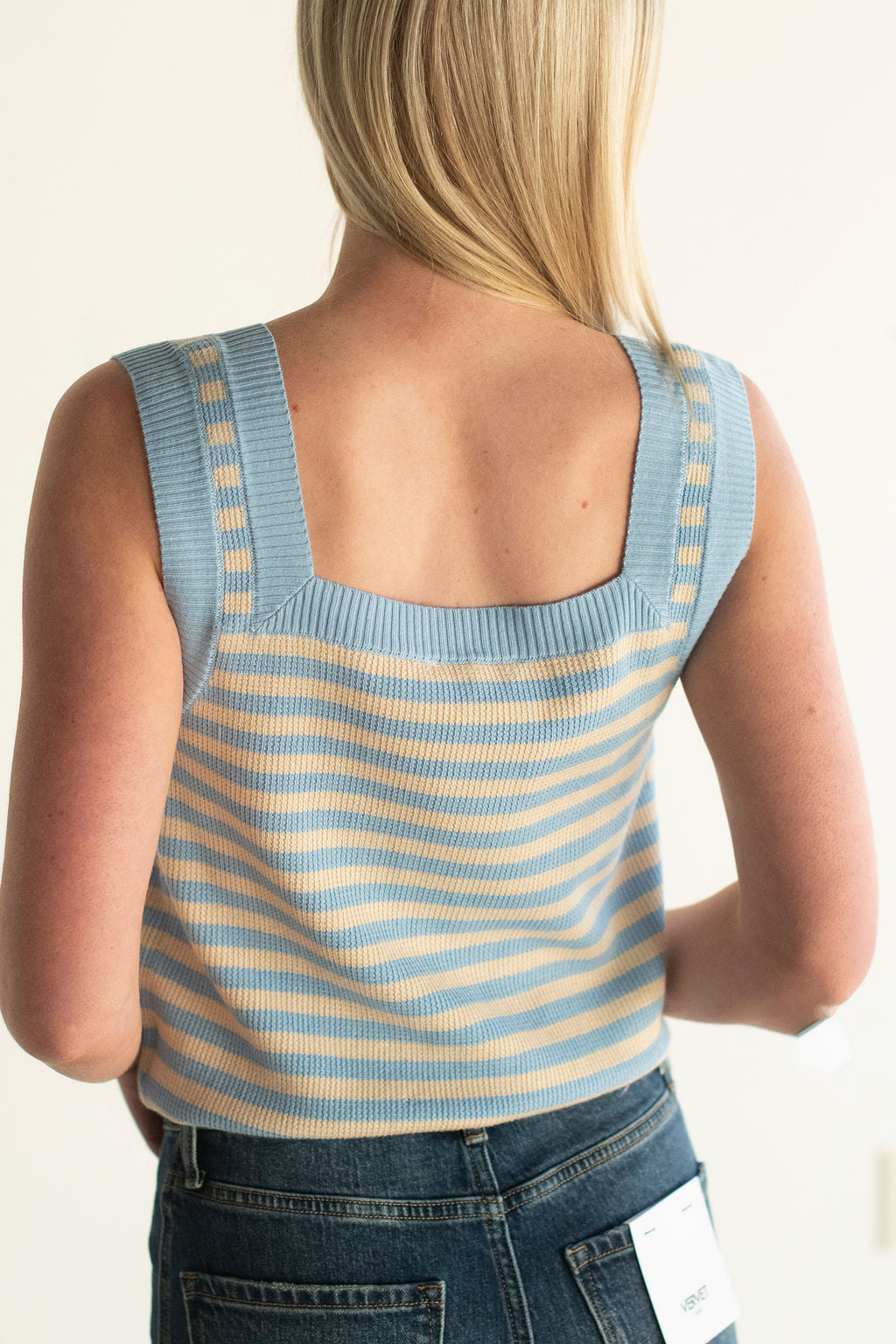 Blue Stripe Square Neck Tank
