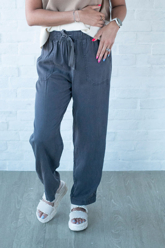 Lara Charcoal Drawstring Pants