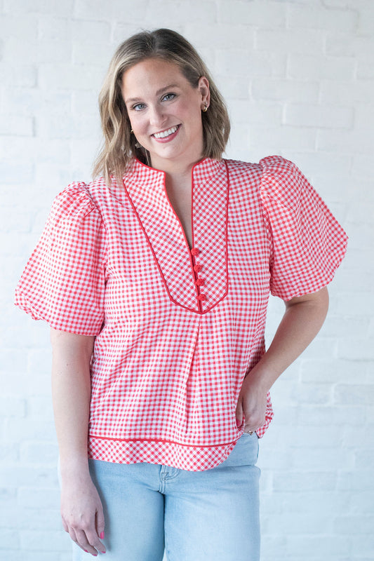 Red Gingham Blouse