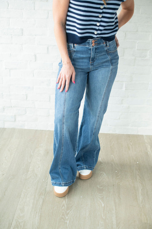 Risen Dark Wash Seam Jeans