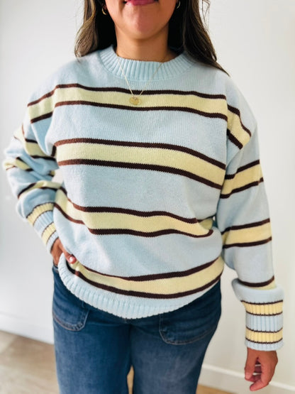 Pastel Blue Stripe Sweater